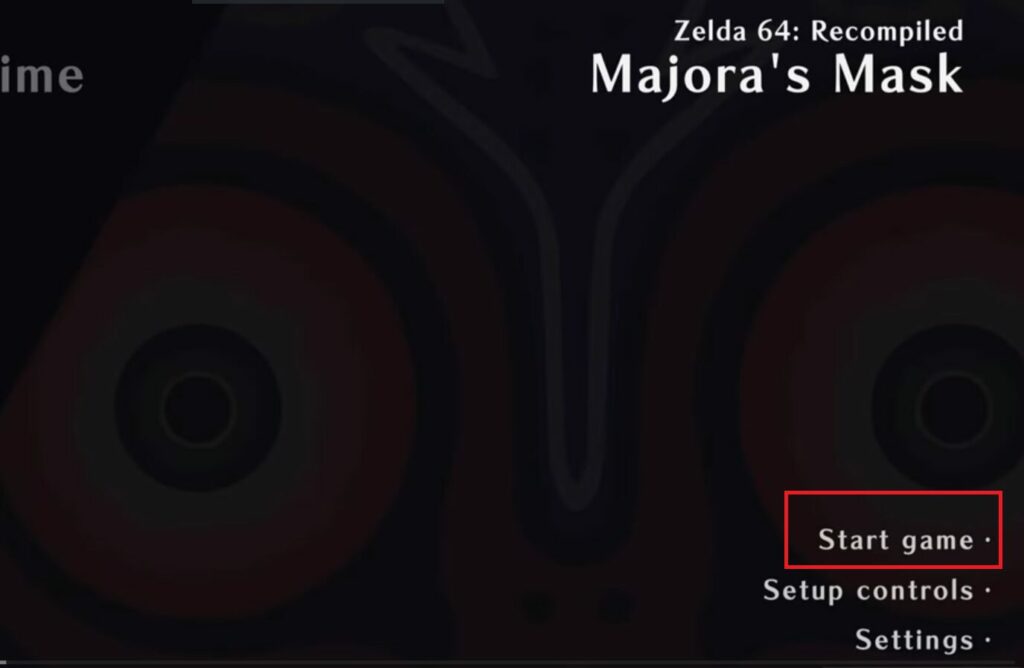 Batocera 新增 N64 薩爾達傳說:穆修拉的假面原生 Linux 版 majora pc port main menu