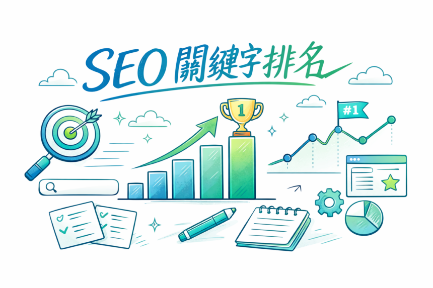 SEO 關鍵字排名圖表
