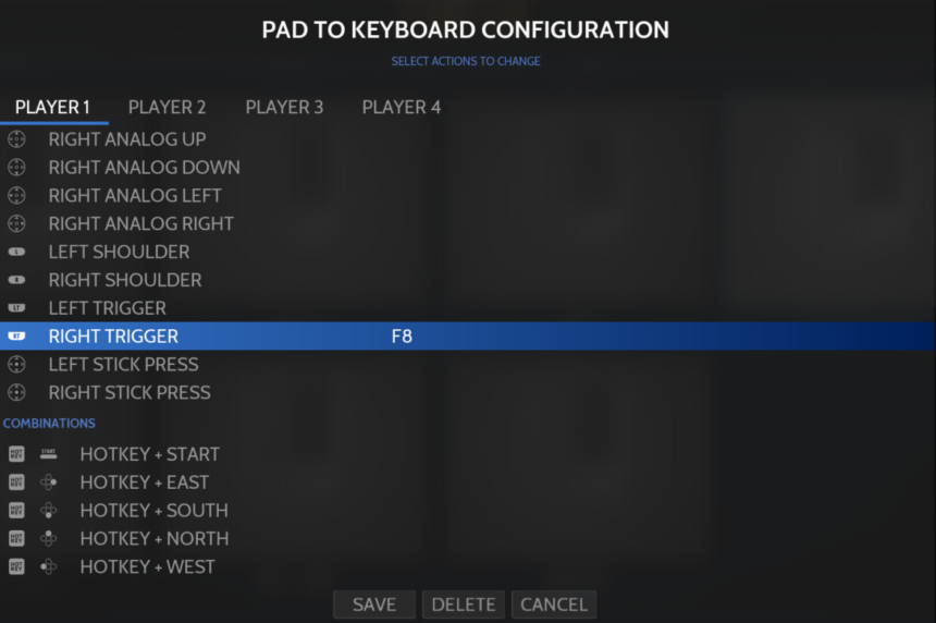 pad to keyboard setting