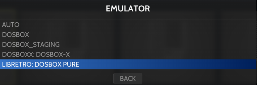 Batocera dos emulators
