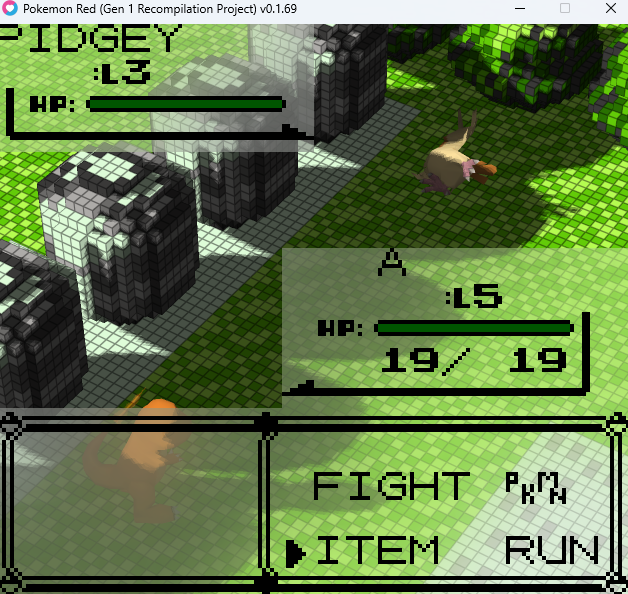 Nintendo Pokémon Red/Blue PC Version - 3D Battle Mod ScreenShot