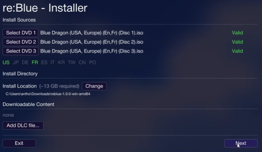 reblue install