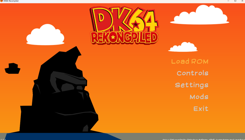 Donkey Kong 64 PC 版設定載入 ROM