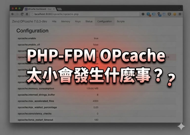 一台虛擬主機跑 10 個 WordPress，PHP-FPM OPcache 設太小會發生什麼事？