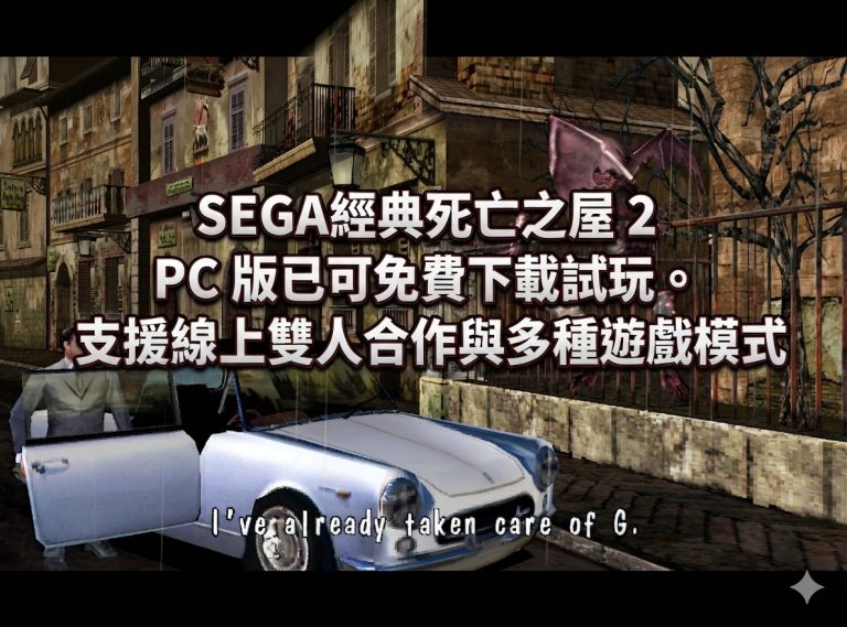 SEGA 經典死亡之屋 2 PC 版已可免費下載試玩。支援線上雙人合作與多種遊戲模式